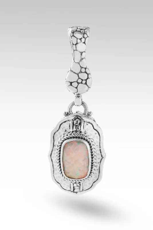 Necklaces and pendants with personalized charms for a custom piece of jewelry-Rise Above Pendant™ in Peaches & Cream Simulated Opal