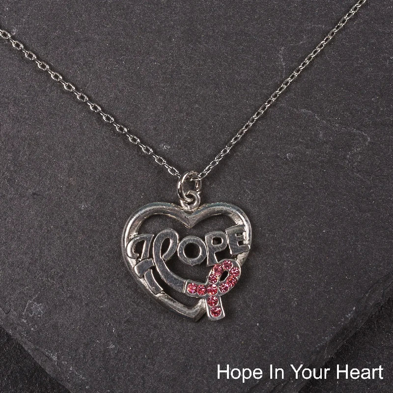 Best necklaces and pendants with glowing moonstone for an ethereal glow-Hope In Your Heart Pewter Necklace!