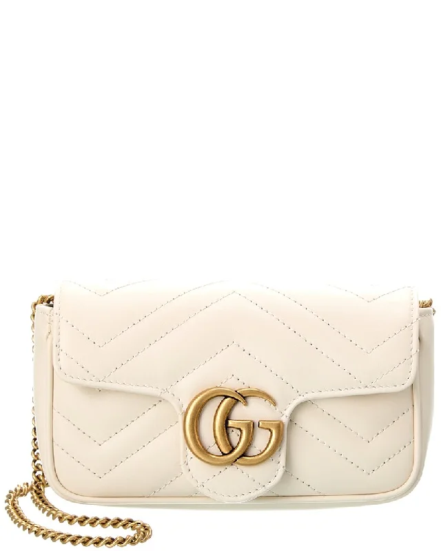 Handle bags with structured shapes for class -Fashion-forward handle bags for modern outfits -Gucci GG Marmont Super Mini Matelasse Leather Shoulder Bag