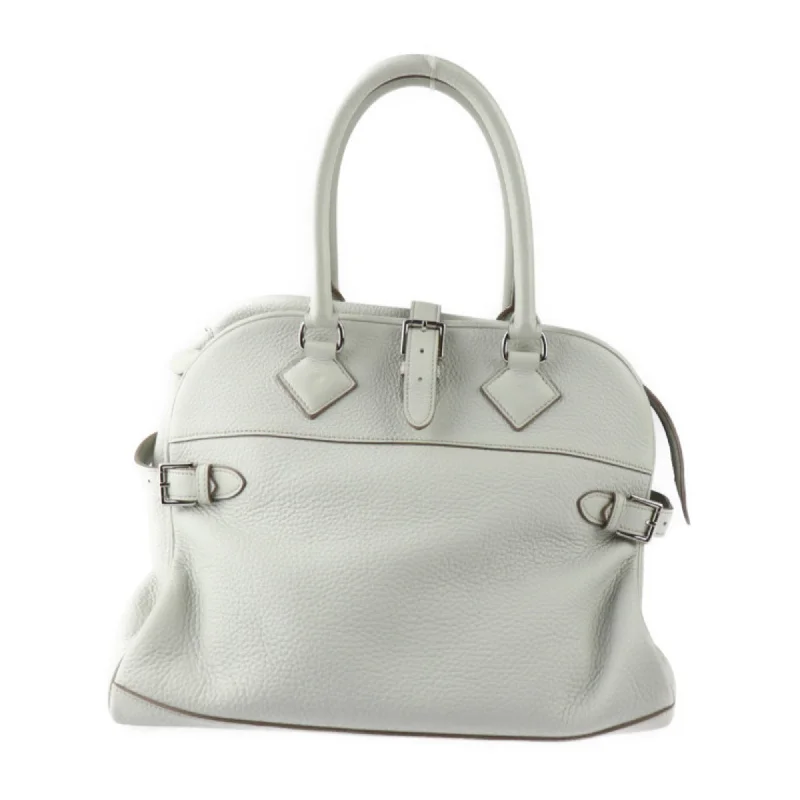 Handle bags with detachable pouches for versatility -Handle bags with leather straps for durability -Hermes ivory  Taurillon Clemence Leather Handbag Tote Bag (Pre-Owned)