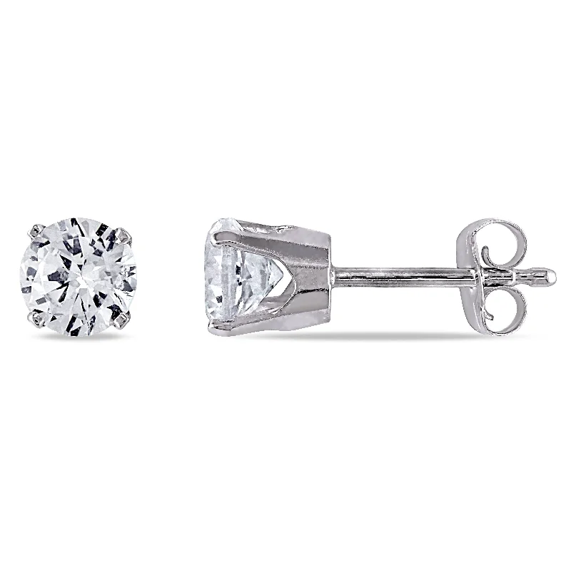 Stud Earrings for Gym Workout -Mimi & Max Created White Sapphire Stud Earrings in 10k White Gold