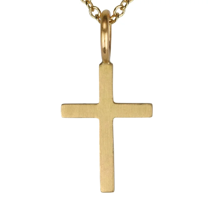 Necklaces and pendants with crescent moon designs for a celestial and mystical feel-20K Gold Delicate Cross Pendant