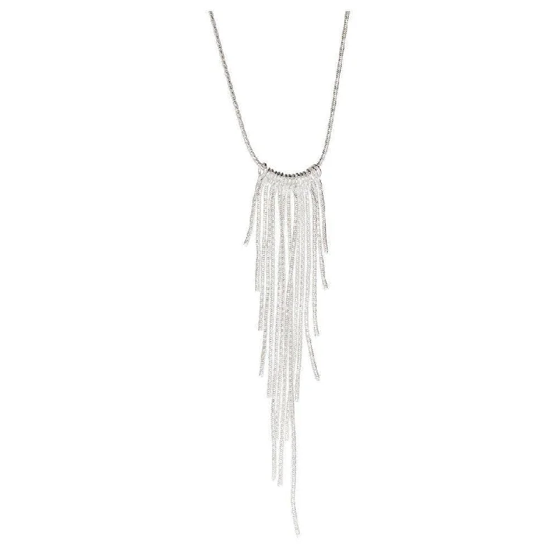 Simple necklaces and pendants with tiny charms for a delicate and casual vibe-Long Fringe Necklace