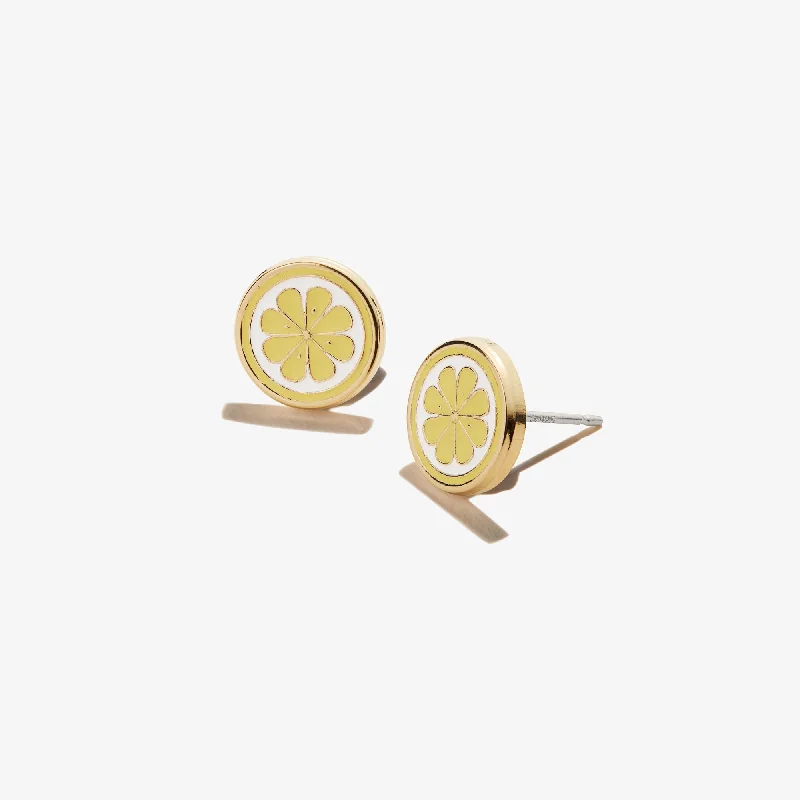 Hippie Stud Earrings with Beads -Zest for Life Lemon Stud Earrings