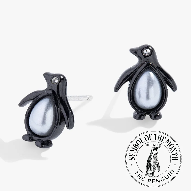 Vintage Stud Earrings with Patina -Penguin Stud Earrings