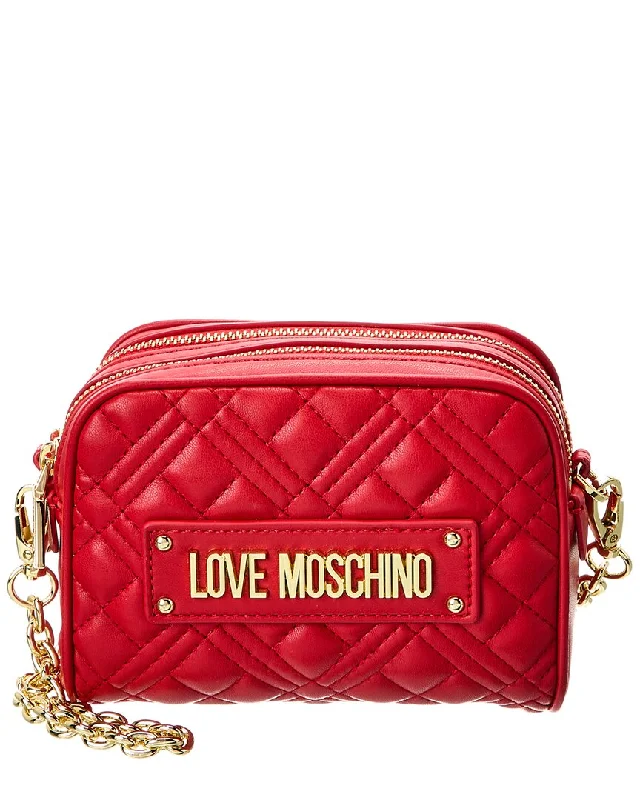 Handle bags with rustic leather for charm -Handle bags with braided straps for a unique touch -Love Moschino Crossbody