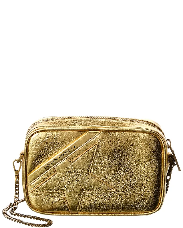 Handle bags with sleek zippers for closure -Elegant handle bags with metallic finishes -Golden Goose Star Mini Leather Crossbody