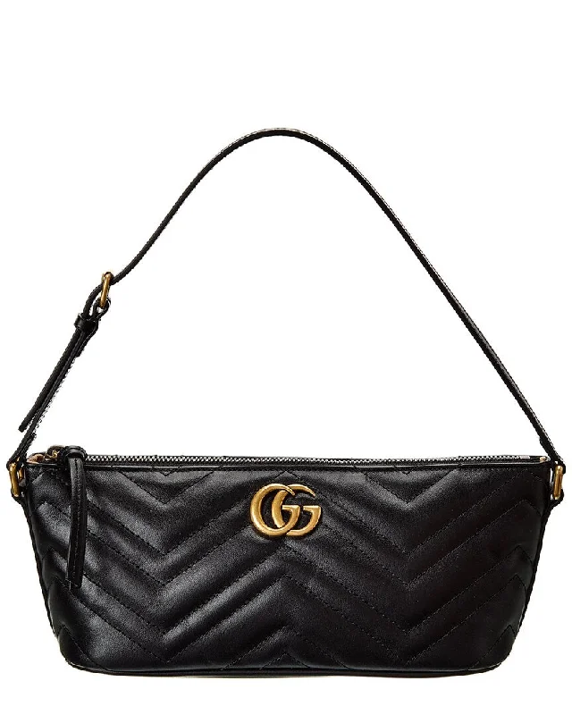 Handle bags with bold stripes for trendiness -Handle bags with multiple compartments for organization -Gucci GG Marmont Leather Shoulder Bag