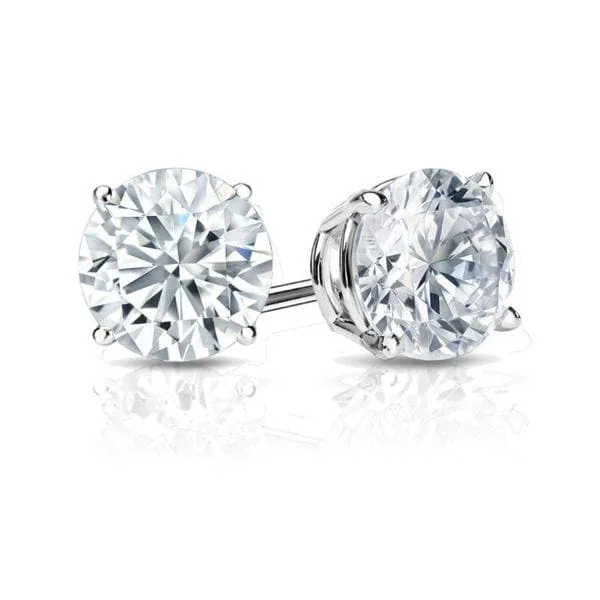 Stud Earrings for Anniversary -Auriya Platinum GIA Certified 3.20 carat TDW Round Diamond Stud Earrings