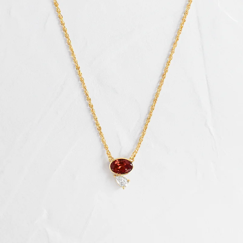 Necklaces and pendants with custom designs for a completely unique jewelry piece-Littlefall Necklace in Red Garnet