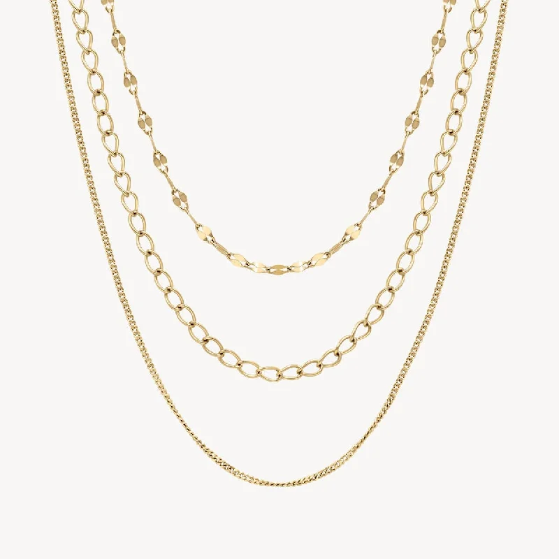 Trendy necklaces and pendants with geometric shapes for a modern aesthetic-Three Chain Sparkle Necklace