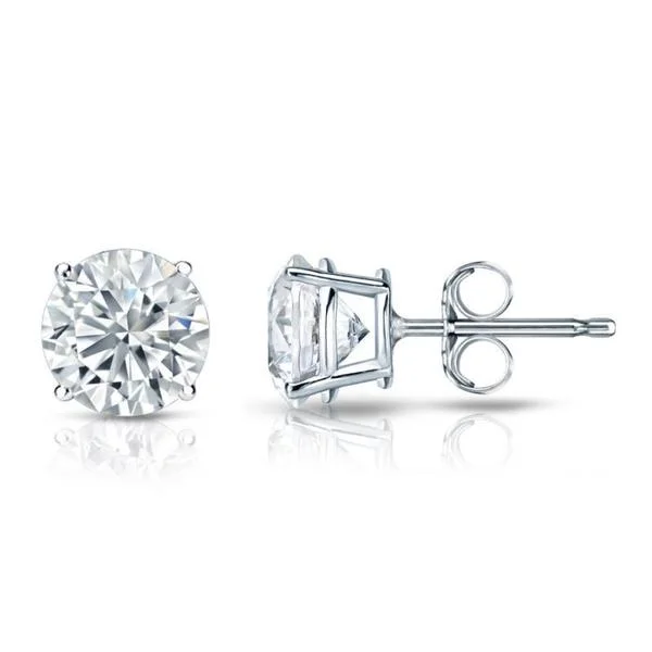 Stud Earrings for Birthday Celebration -Auriya Platinum GIA Certified 4.70 carat TDW Round Diamond Stud Earrings