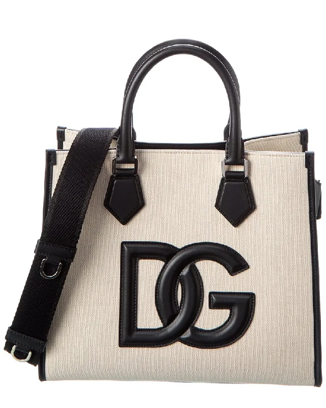 Handle bags with sturdy leather grip accents -Quilted handle bags for a luxurious touch -Dolce & Gabbana DG Canvas & Leather Tote