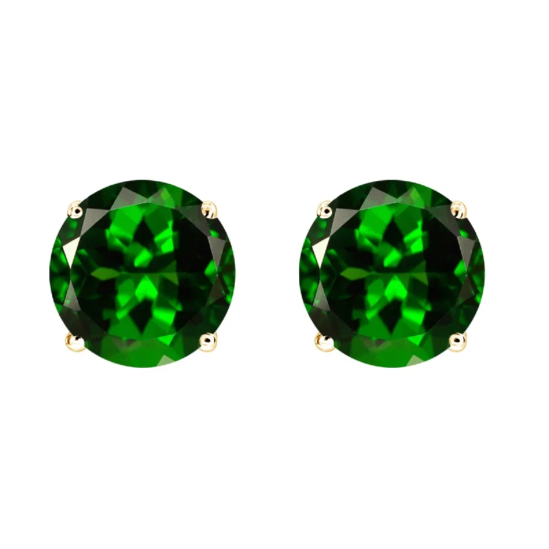 Stud Earrings for Wellness Routine -V3 Jewelry Chrome Diopside Gold Over Sterling Silver Stud Earrings