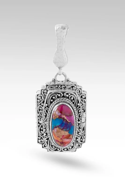 Necklaces and pendants with infinity love symbols for an eternal, romantic gesture-Share Kindness Locket Pendant™ in Sweetart Kingman Turquoise