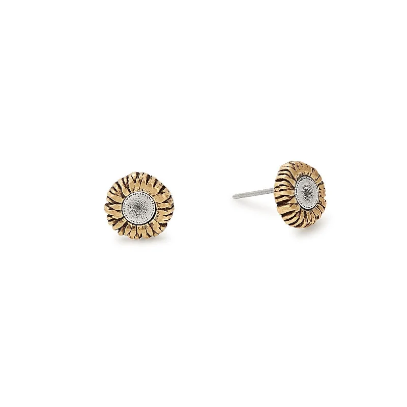 Stud Earrings with Floral Motifs -Sunflower Stud Earrings