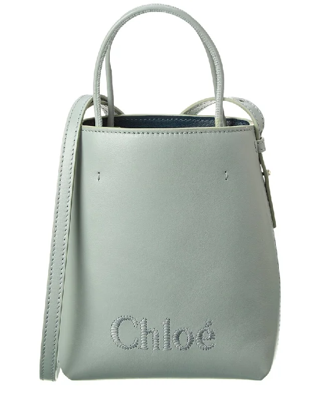 Large handle bags with spacious interior compartments -Large handle bags for work and office -Chloé Sense Micro Leather Tote