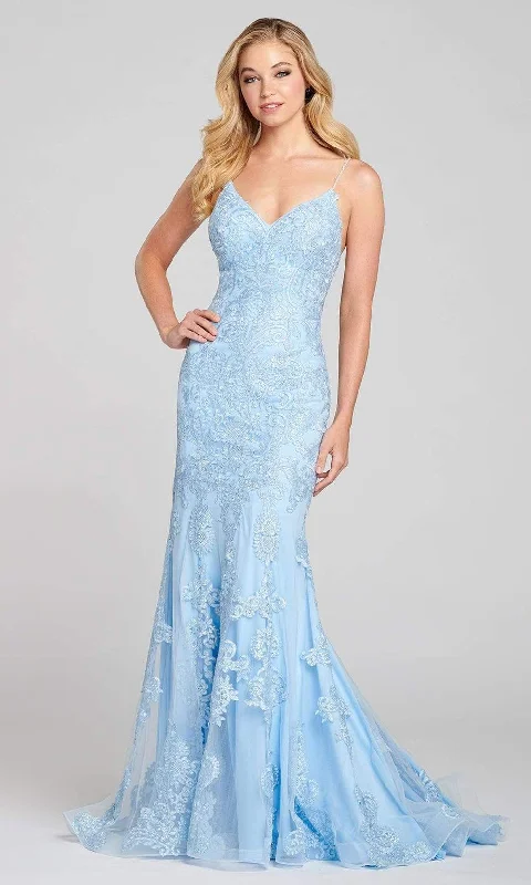 Plus size dresses featuring fringe accents feel bold -Colette for Mon Cheri - CL12128 Embroidered Applique Mermaid Gown