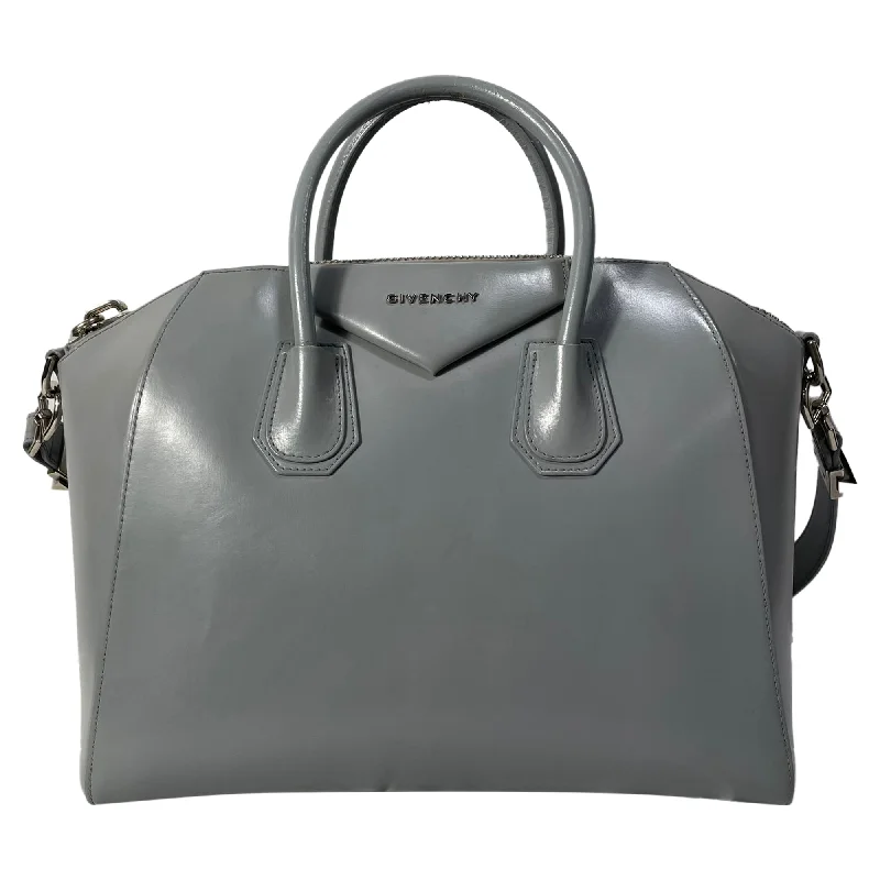 Handle bags with modern cutouts for style -Handle bags with suede material for a soft texture -Givenchy Medium Antigona Top Handle Bag in Grey Calfskin Leather