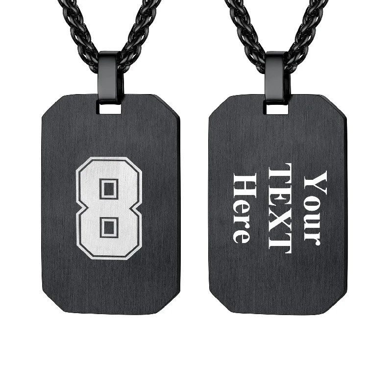 Stunning necklaces and pendants with aquamarine stones for a serene effect-Engraved Text Dog Tag Pendant Necklace For Men