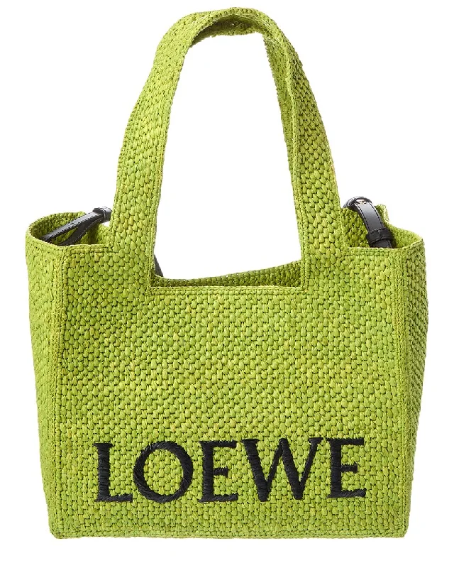 Durable handle bags for heavy-duty everyday use -Spacious handle bags for weekend getaways -Loewe Font Medium Raffia Tote