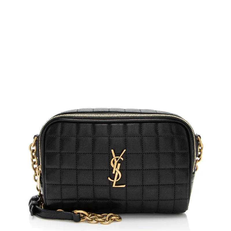 Handle bags with bold logos for branding -Plus-size handle bags for a comfortable fit -Saint Laurent Lambskin Matelasse Carre Monogram Cassandre Camera Bag