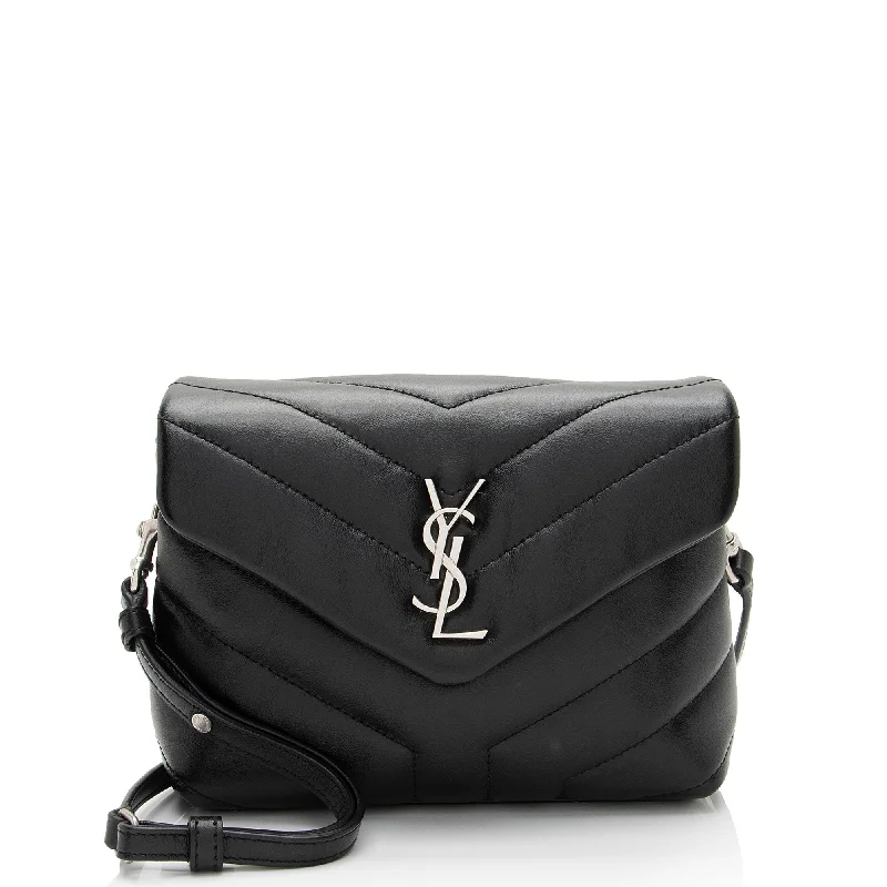 Small handle bags perfect for quick trips -Handle bags with gold accents for a classy look -Saint Laurent Matelasse Calfskin Monogram LouLou Toy Crossbody