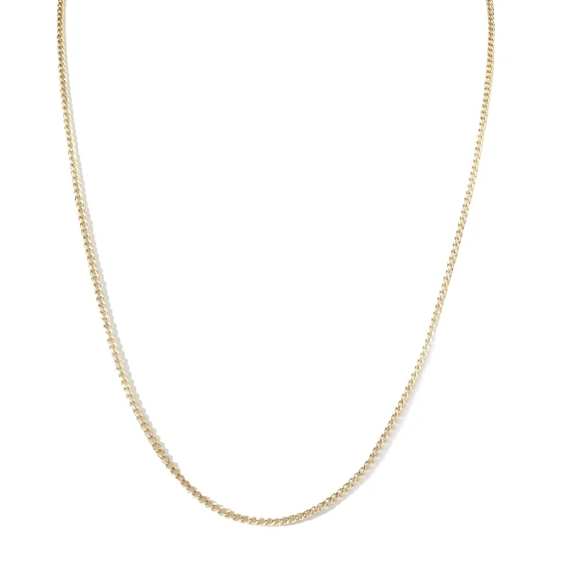 Beautiful necklaces and pendants with gemstone teardrops for an elegant effect-10K Gold "Baby Curb" Chain Necklace - 20"