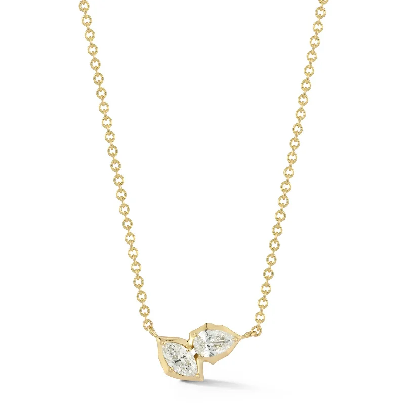 Beautiful necklaces and pendants with butterfly motifs for a whimsical style-18K Gold "Poppy" Two-Stone Diamond Necklace