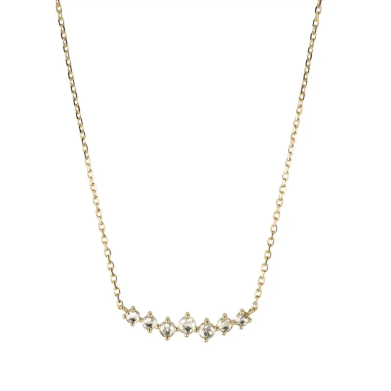 Best necklaces and pendants with floral designs for a feminine and elegant feel-14K Gold Prong-Set Rosecut Grey Diamond Necklace