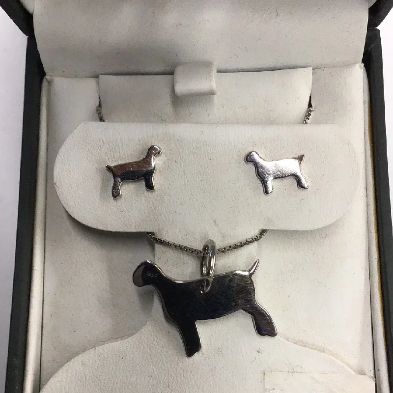 Best necklaces and pendants with sterling silver for an affordable yet stylish choice-HCO Exclusive Goat Post Earring and Necklace Set -Sterling Silver