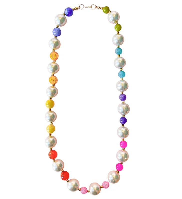 Necklaces and pendants with pearls for a classic and sophisticated touch-Rainbow Pearl Necklace