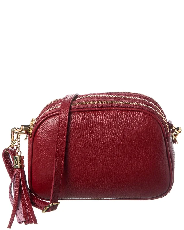 Handle bags with sleek hardware for sophistication -Small handle bags for a night out on the town -Italian Leather Crossbody