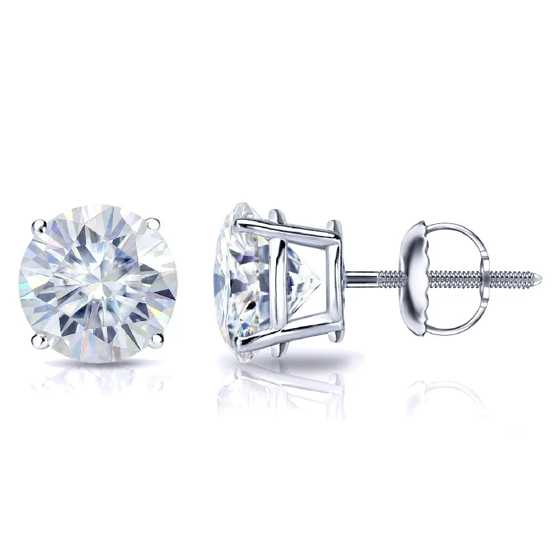 Animal Print Stud Earrings for Fun -Auriya 1ct TW Round Moissanite Stud Earrings Platinum - 5 mm