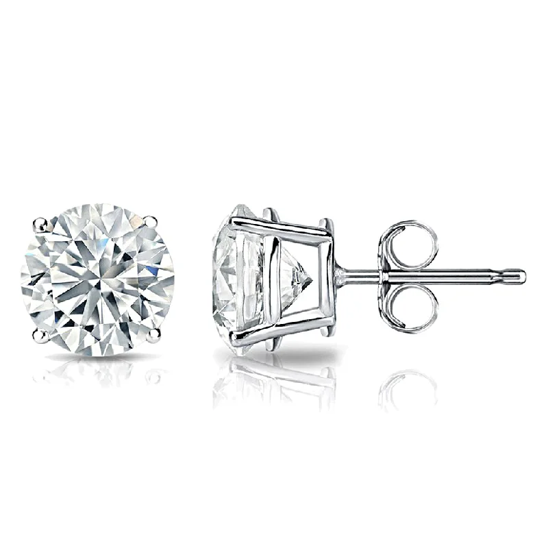 Stud Earrings for Wedding Ceremony -14kt white gold diamond stud earrings containing 0.75 cts tw