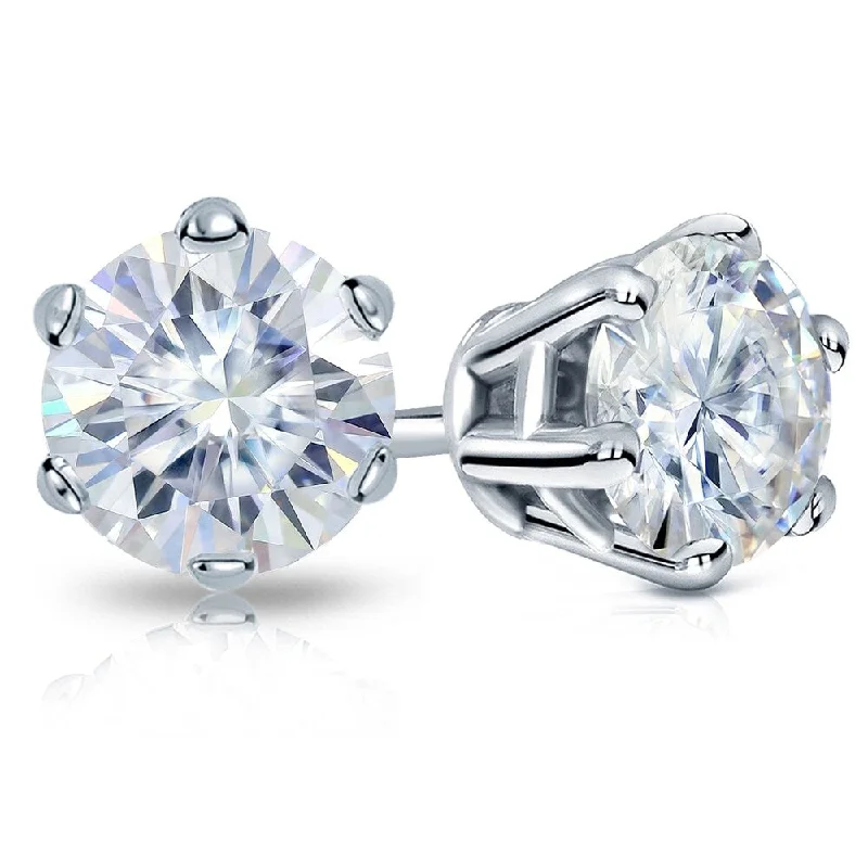 Stud Earrings for Birthday Celebration -Auriya 4ctw Round Moissanite Stud Earrings Platinum