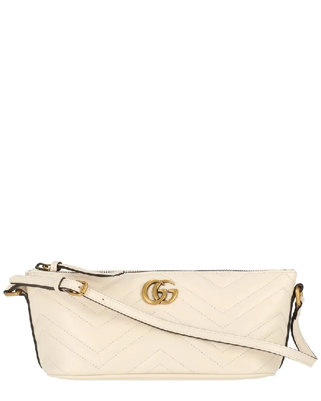 Handle bags with lightweight fabric for ease -Handle bags with structured shapes for a chic style -Gucci GG Marmont Leather Pouchette