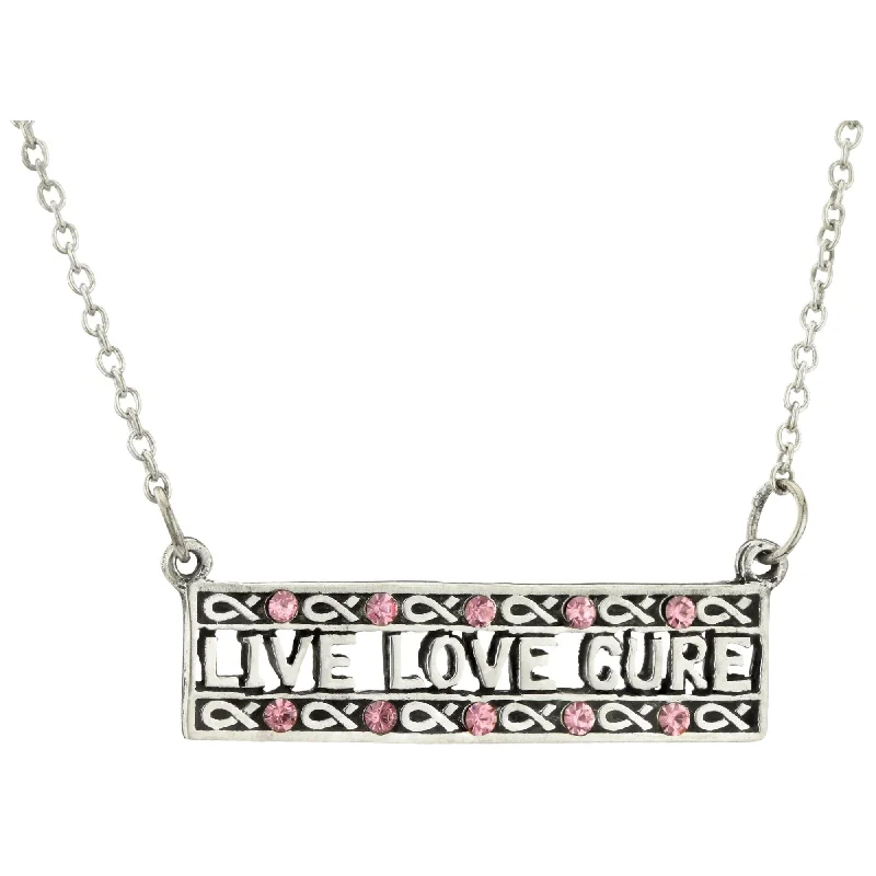 Best necklaces and pendants with butterfly wings for a delicate, graceful style-Live Love Cure Pink Ribbon Sterling Necklace