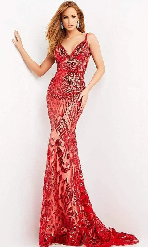 Plus size dresses for bold looks stand out -Jovani - 06204 Open Back Sequined Sexy Dress