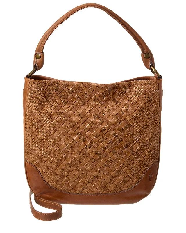 Handle bags with spacious pockets for travel -Handle bags for women with comfortable shoulder straps -Frye Melissa Metallic Basket Woven Leather Hobo Bag