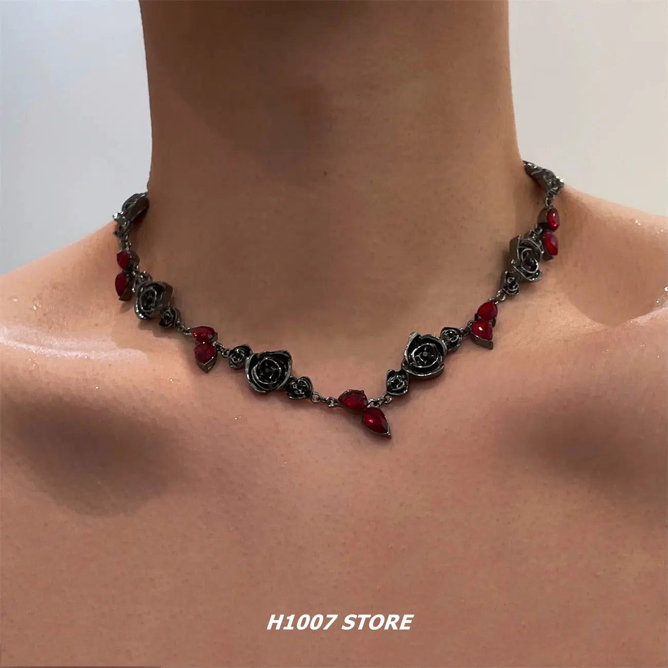 Necklaces and pendants with custom engravings for a personal, meaningful gift-Rose Ruby Choker