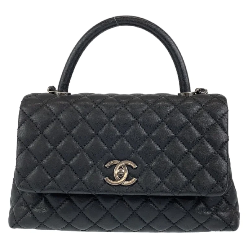 Handle bags with lightweight fabric for ease -Handle bags with structured shapes for a chic style -Chanel Caviar Skin Coco Handle 2WAY Handbag