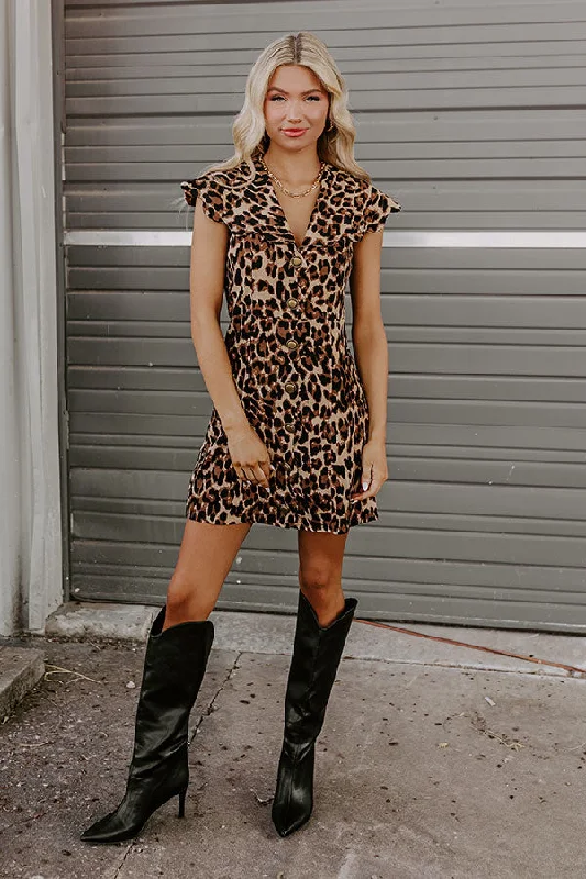 Plus size dresses for stylish looks stay cool -Falling In Love Leopard Mini Dress