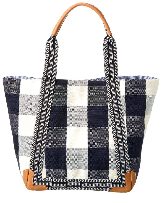 Handle bags with padded straps for comfort -Designer handle bags for luxury lovers -J.McLaughlin Caylin Plaid Canvas & Leather Tote