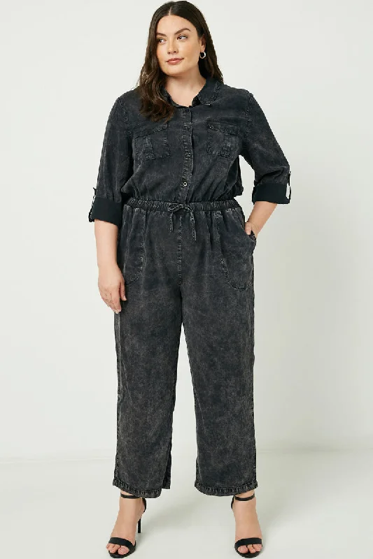 Plus size dresses with sturdy seams last long -Mineral Washed Jumper