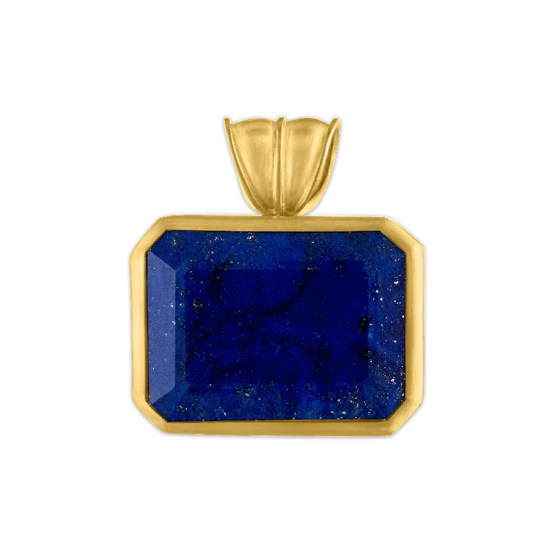 Necklaces and pendants with zodiac constellation designs for an astrological touch-Lapis Block Pendant