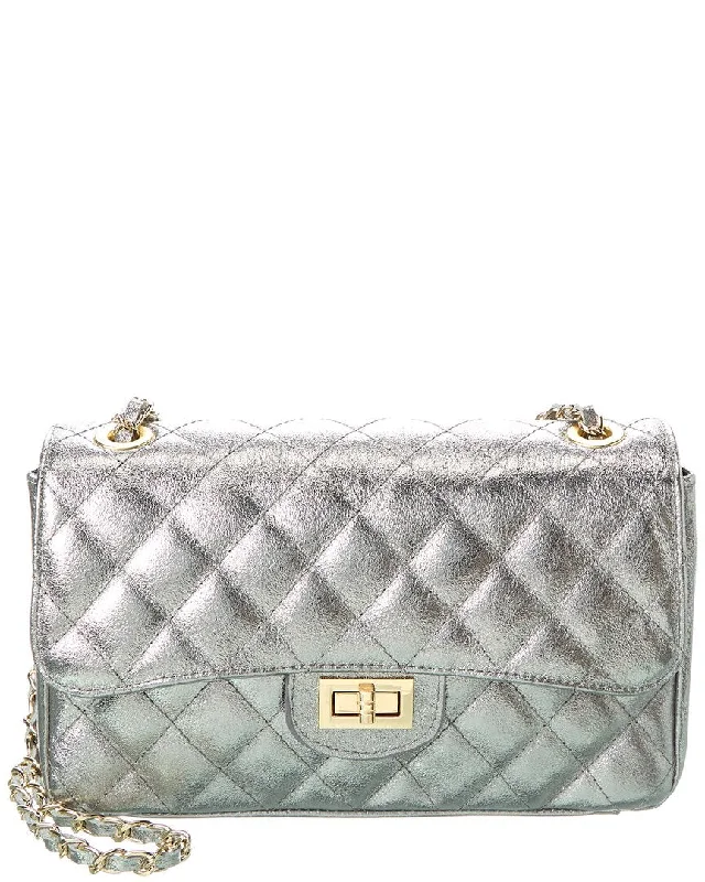 Handle bags with pastel colors for softness -Handle bags with woven leather for a stylish look -Italian Leather Shoulder Bag