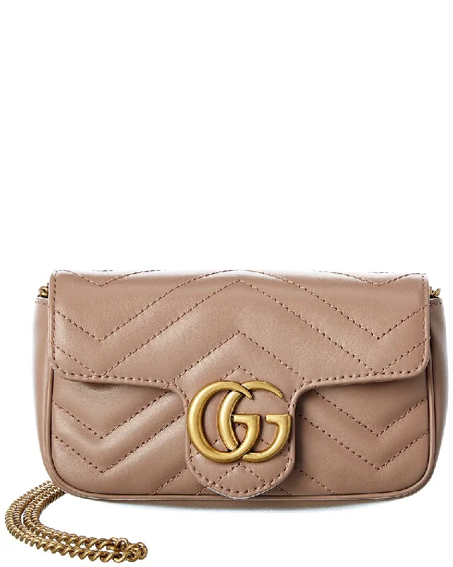 Handle bags with vibrant colors for boldness -Stylish handle bags for professional women -Gucci GG Marmont Super Mini Matelasse Leather Shoulder Bag