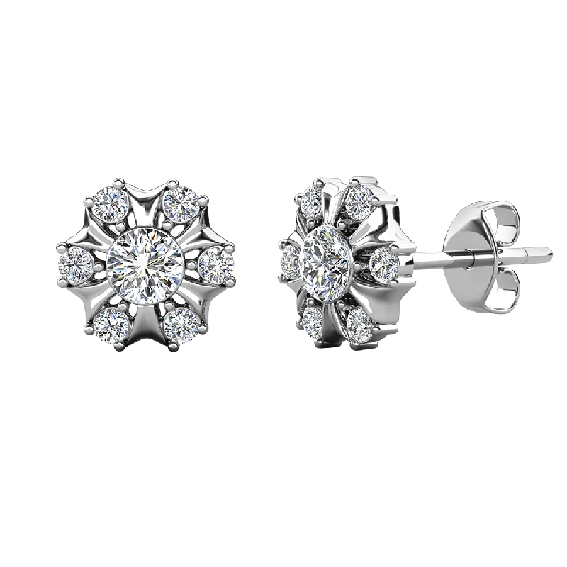 Stud Earrings with Infinity Symbols -Millie 18k White Gold Plated Stud Earrings with Simulated Diamond Crystals