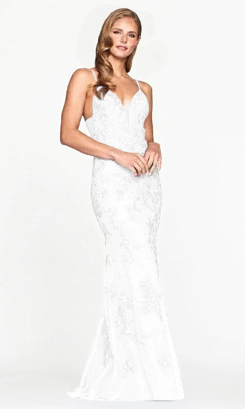 Plus size dresses with comfy fits ease days -Faviana - S10509 Beaded Applique Mermaid Gown